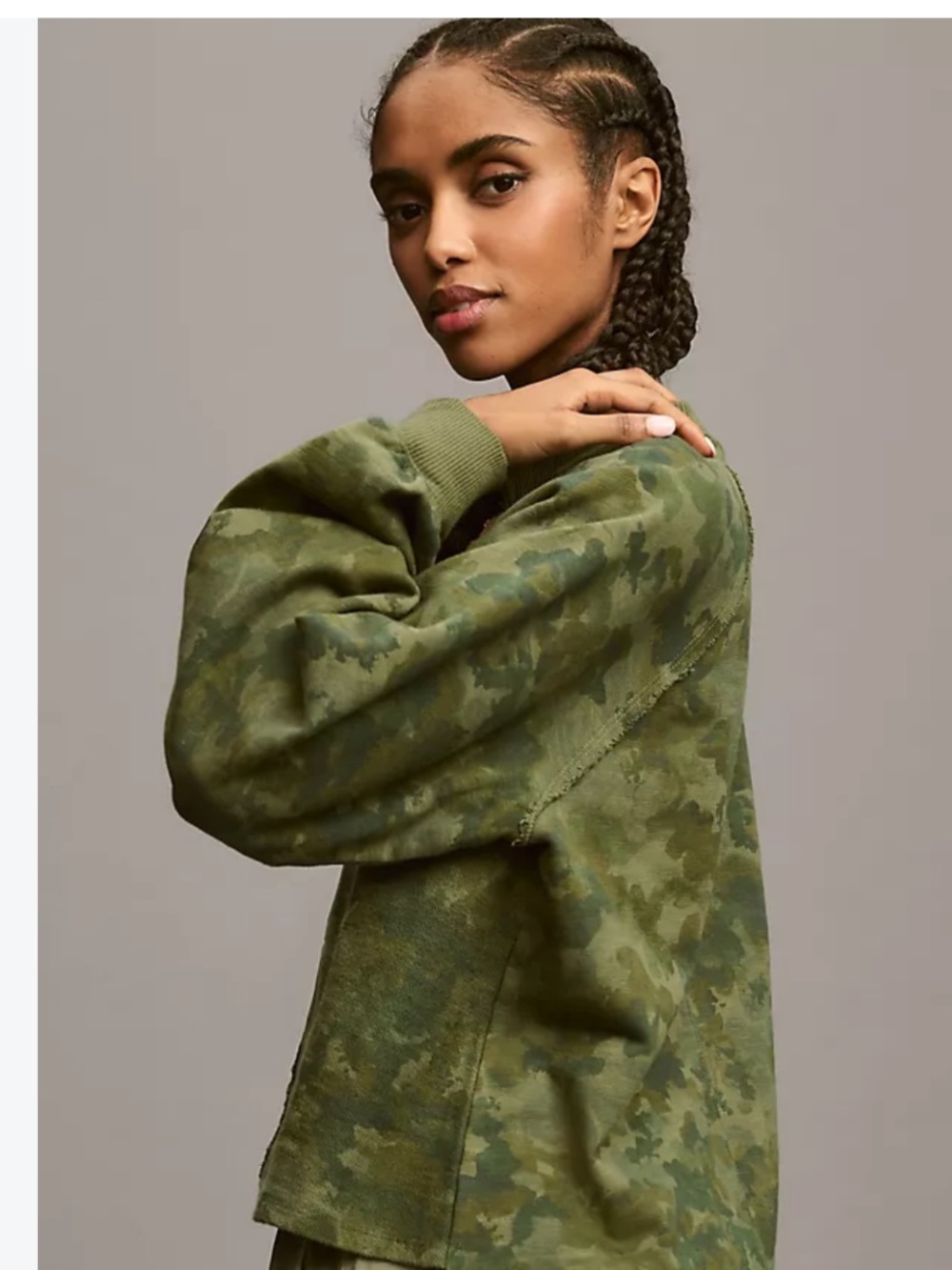Pilcro Reworked Popover V Neck Sweatshirt